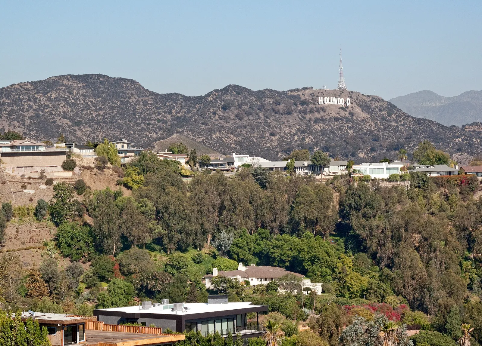 The Hollywood Sign seen from the Runyon Canyon trail.