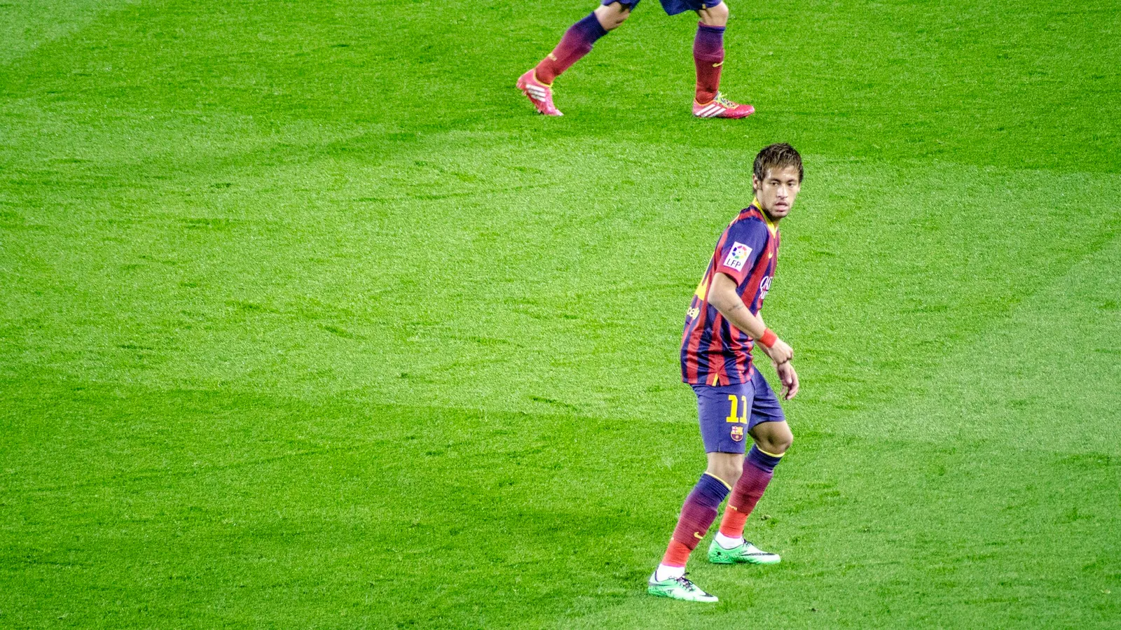 Neymar in action during a club match.