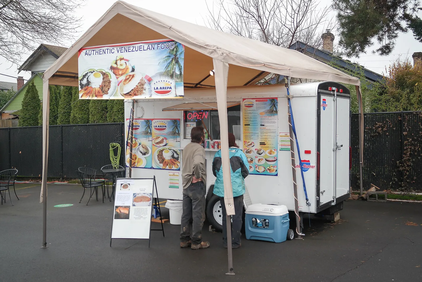 A Venezuelan arepa food stand.