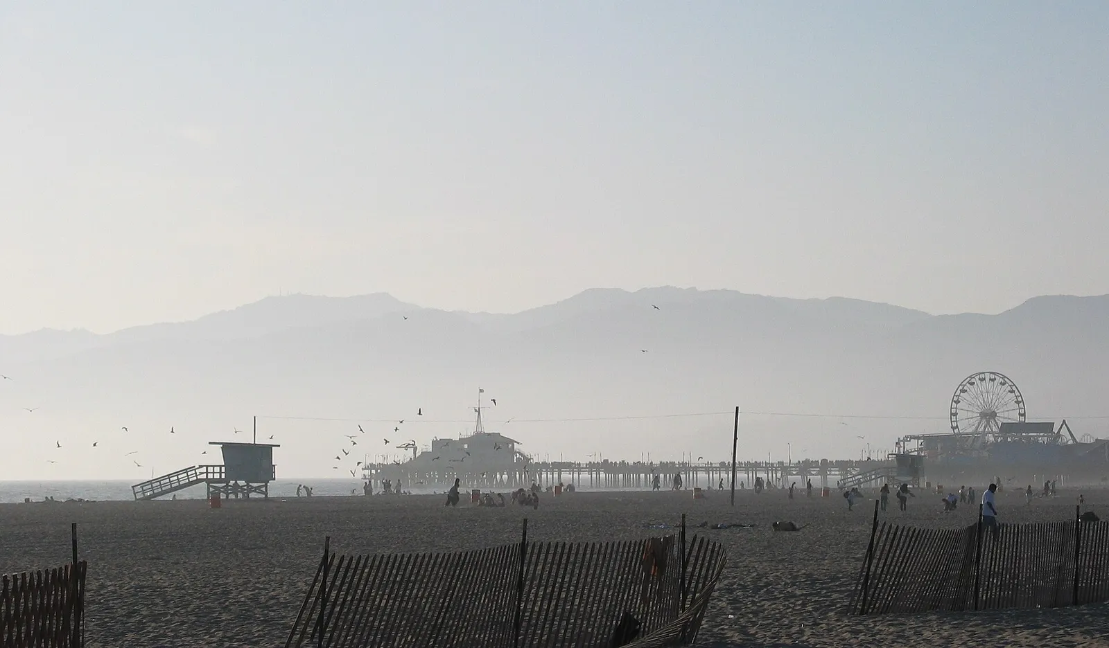 The Santa Monica Pier and beach