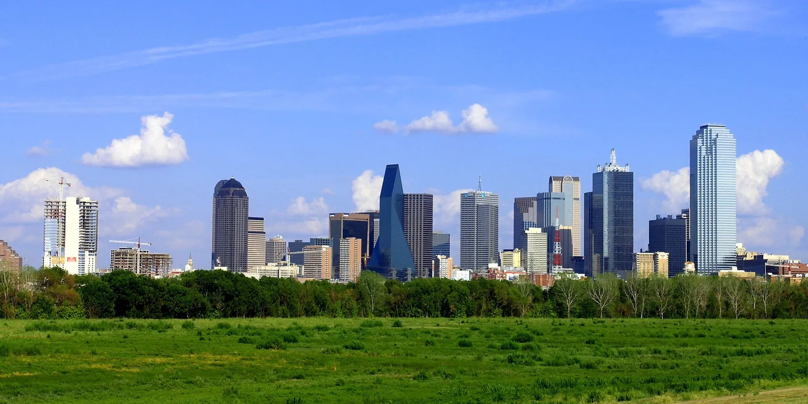 The downtown Dallas, Texas skyline.