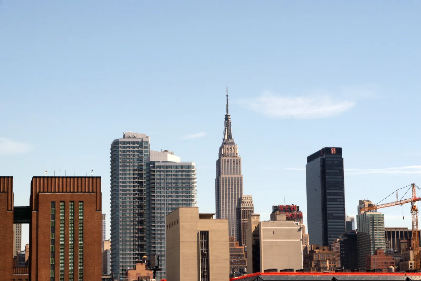 The Manhattan skyline with the Empire State Building.