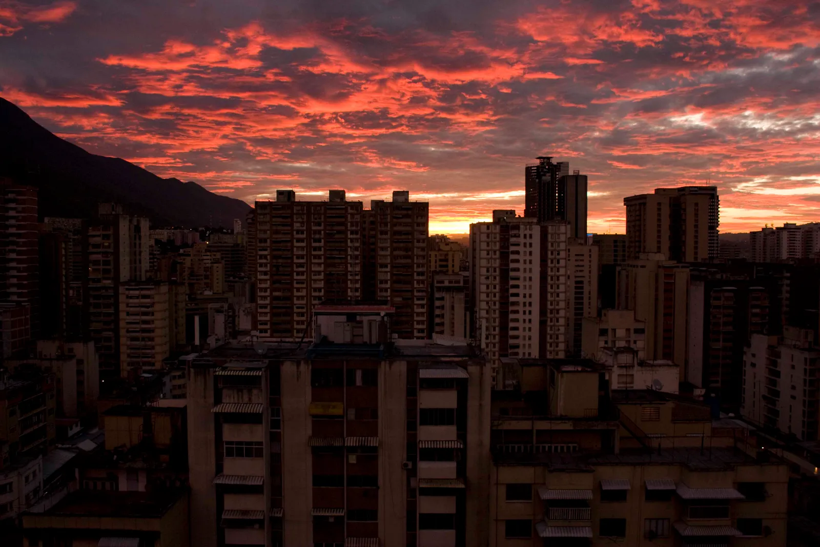 Dawn over the La Candelaria district of Caracas, Venezuela.