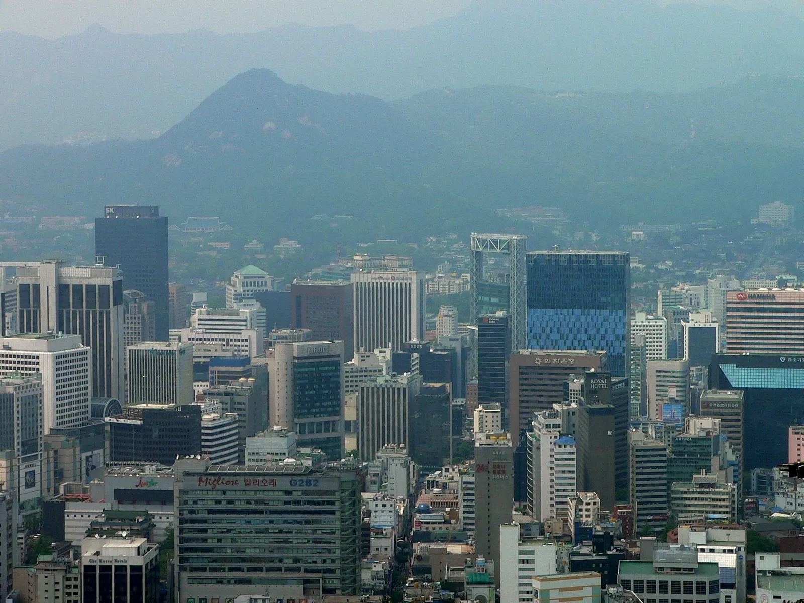 The skyline of Seoul, South Korea.