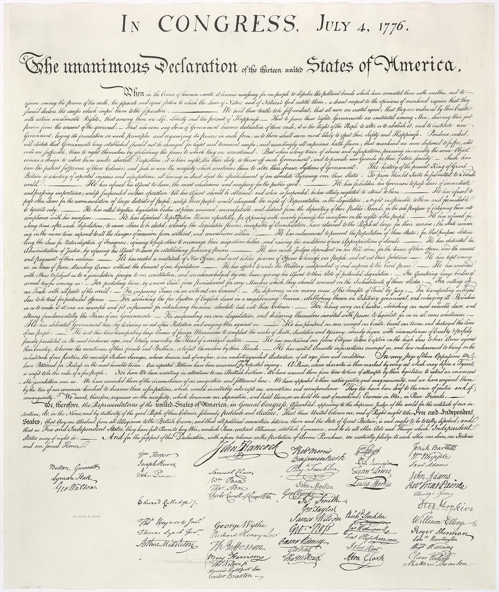The United States Declaration of Independence.