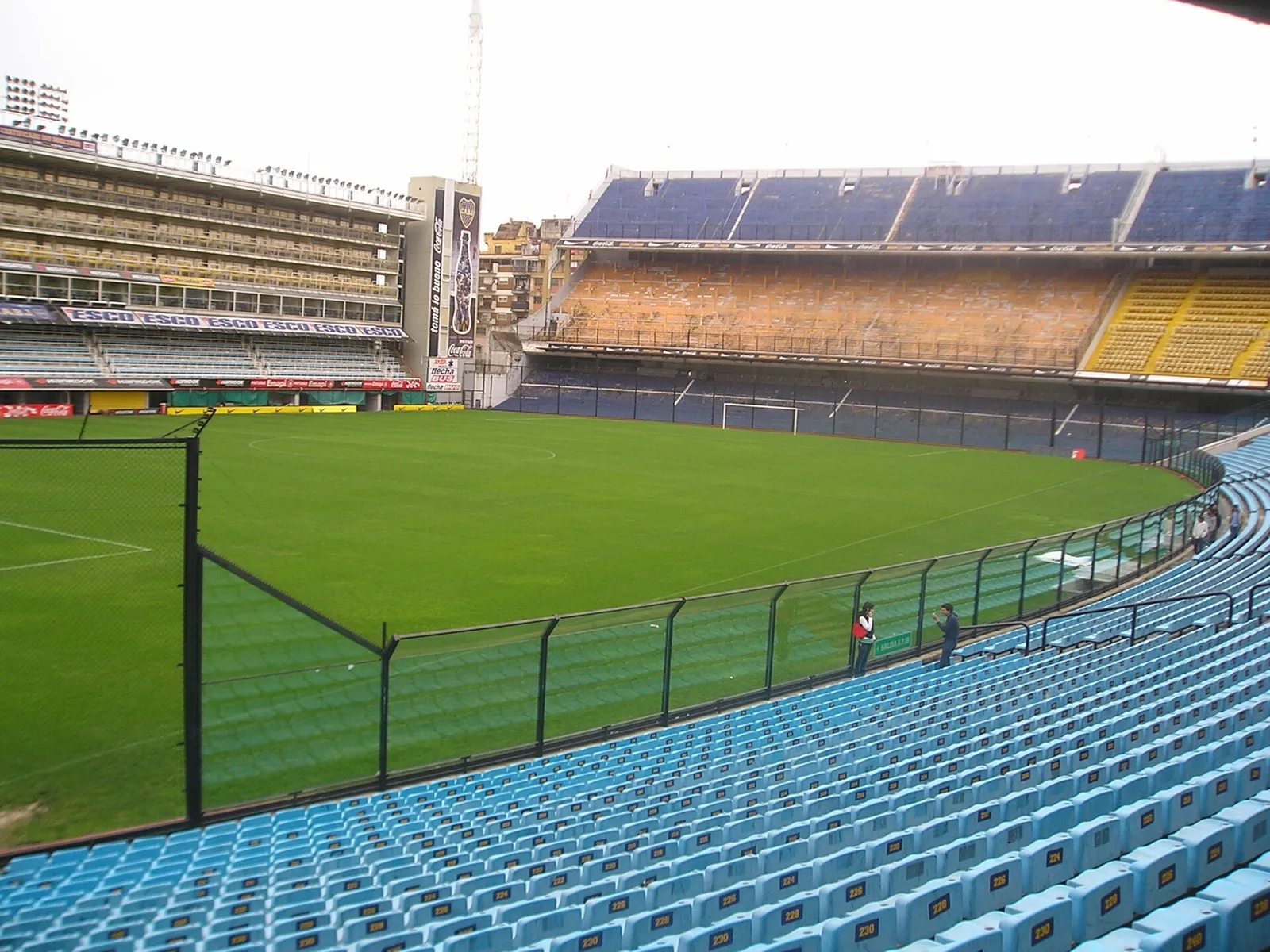 The interior of La Bombonera, the Boca Juniors stadium in Buenos Aires.
