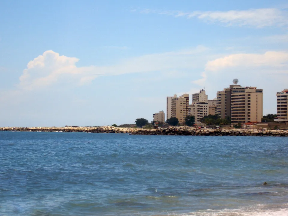 The coastal city of La Guaira, Venezuela, north of Caracas