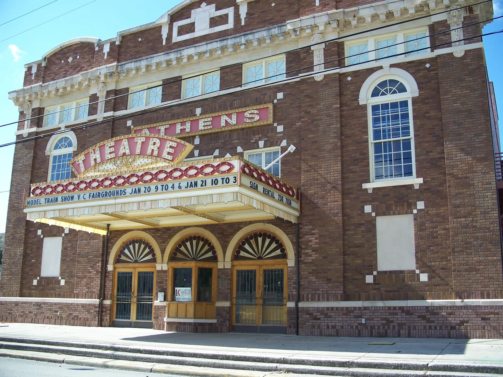 A historic movie theater marquee.