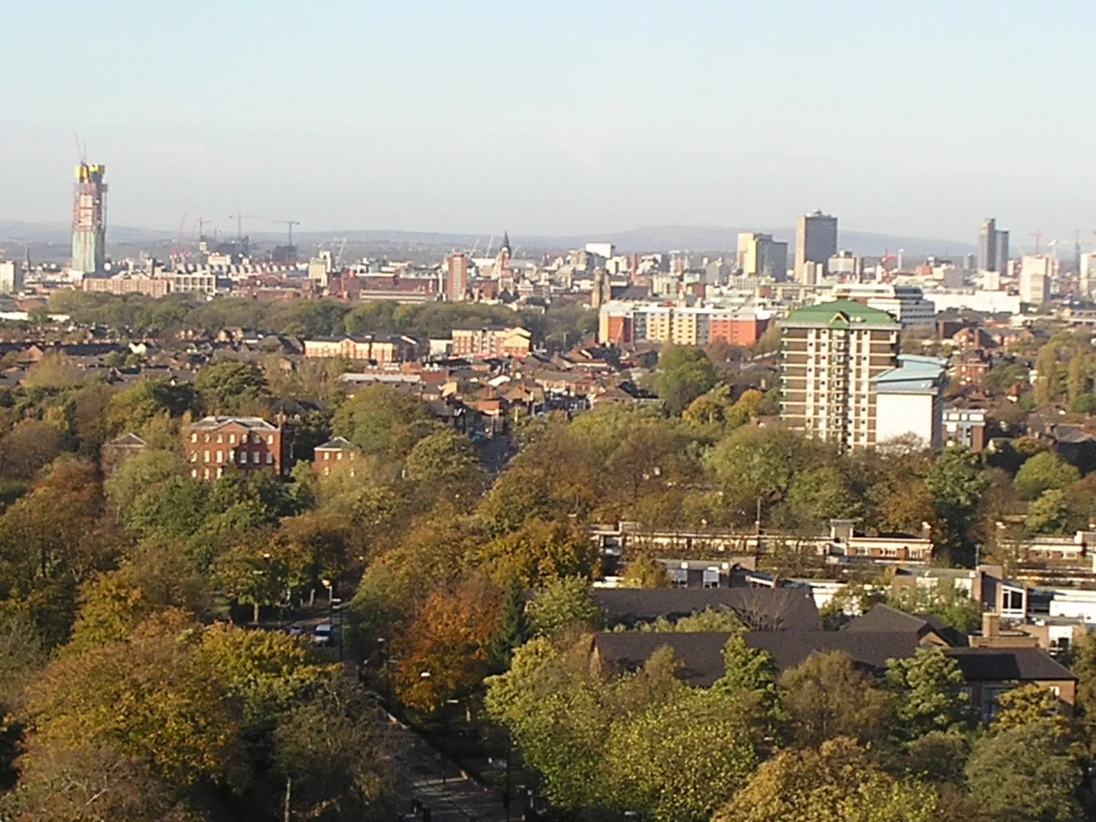 The skyline of Manchester, England.