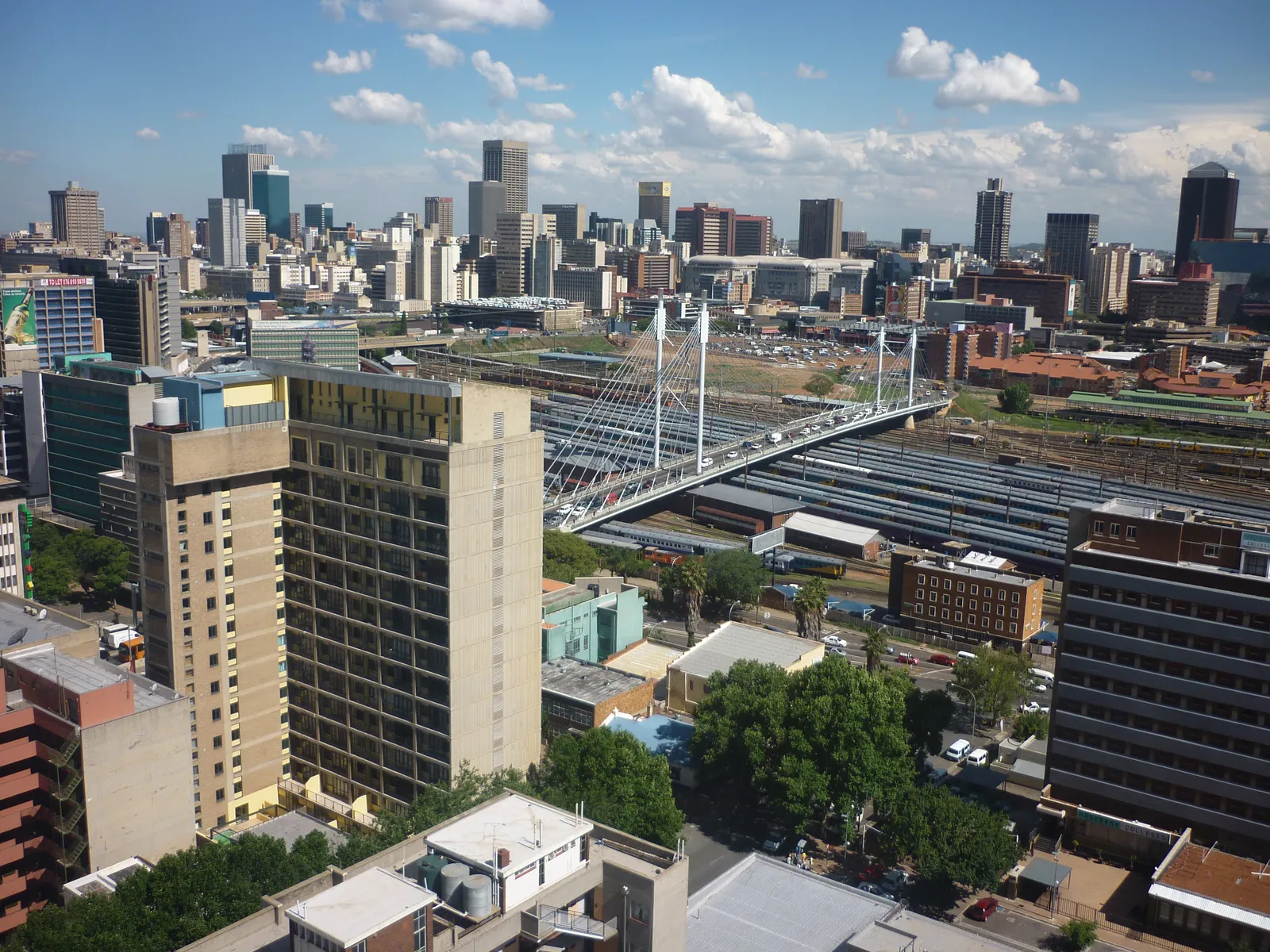 The central business district of Johannesburg, South Africa.