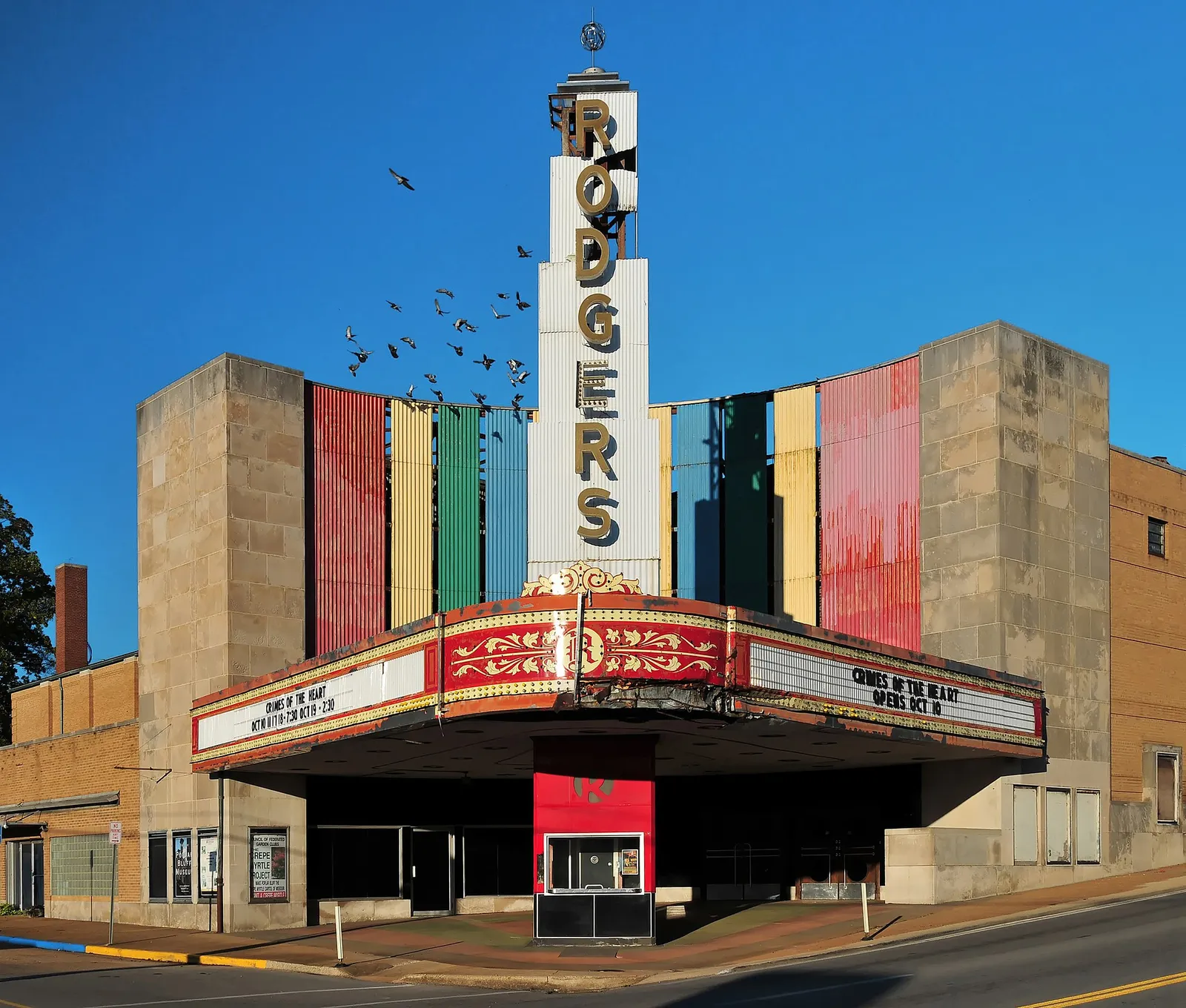 The marquee of a movie theater