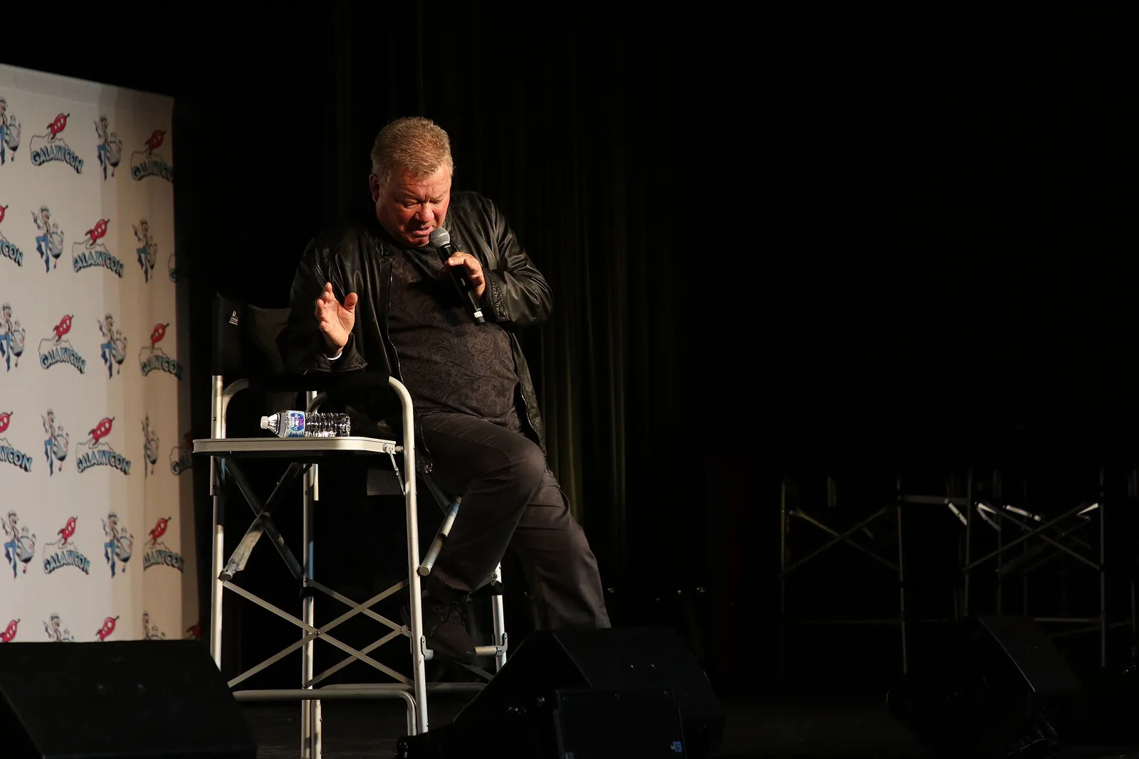 William Shatner speaking at a 2019 convention Q&A