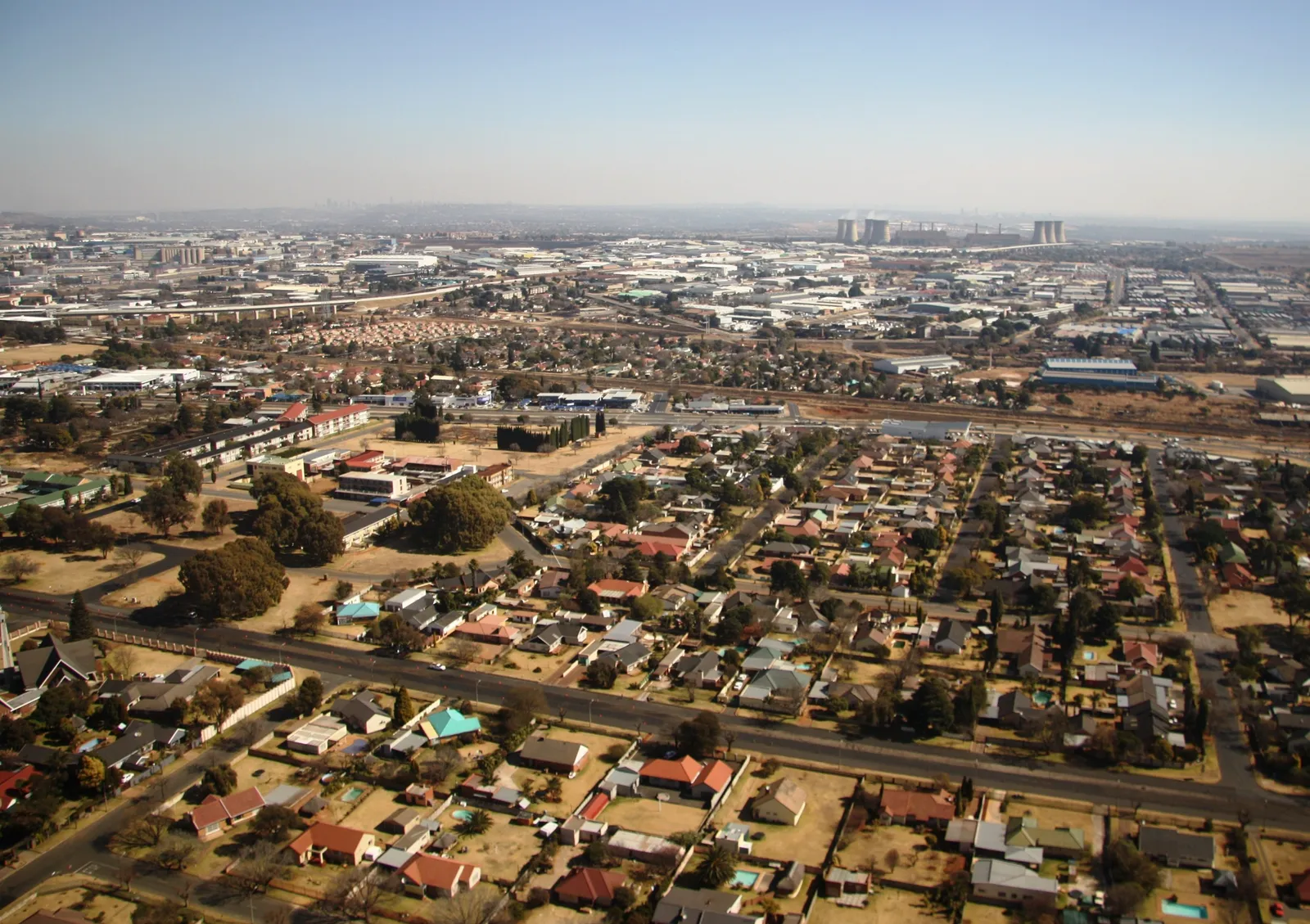 A skyline in Gauteng province, South Africa.