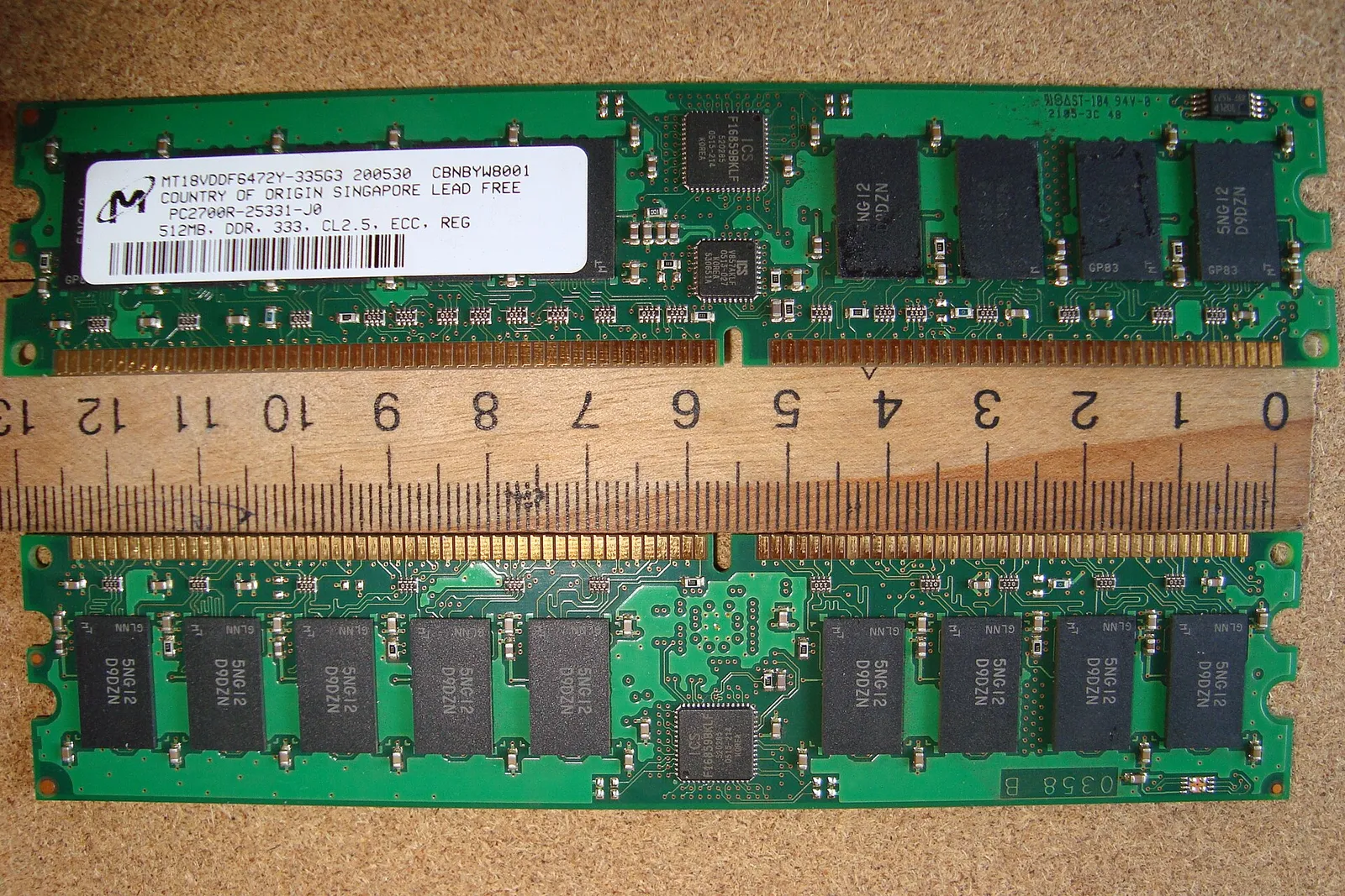 DRAM memory modules, the type of chip at the center of a global supply shortage.