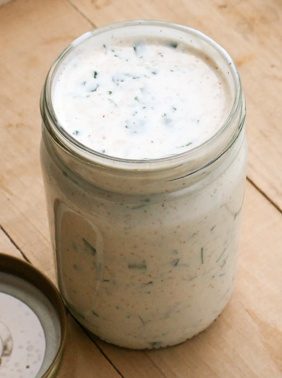 A bowl of ranch dressing