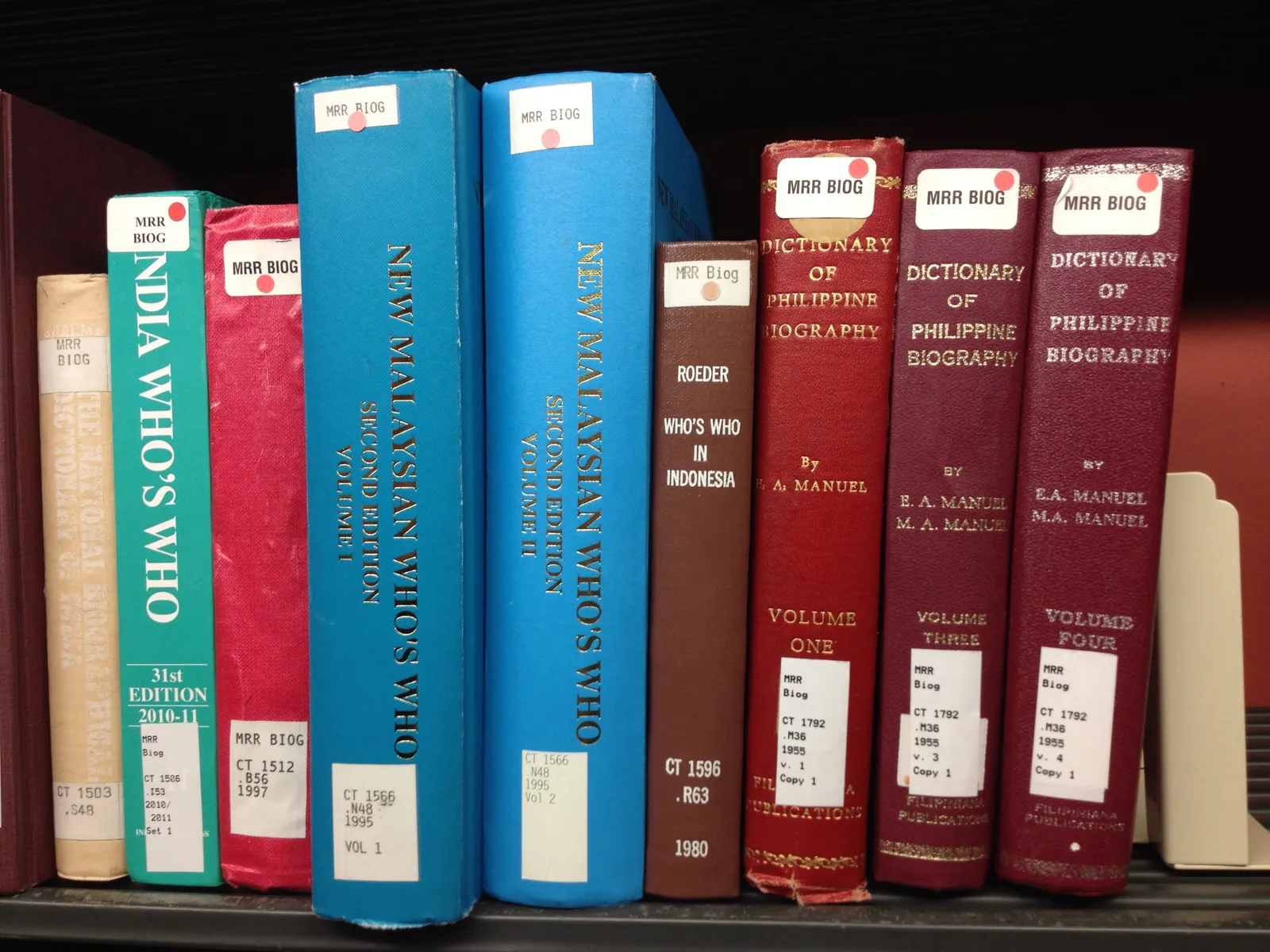 Reference shelves in the Main Reading Room of the Library of Congress.