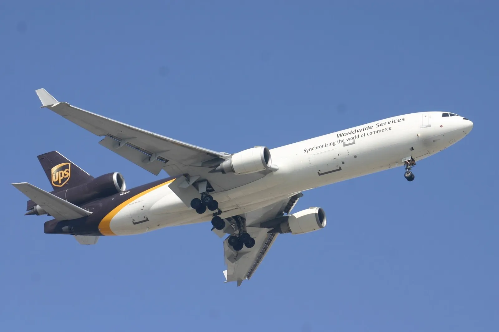 A UPS McDonnell Douglas MD-11F cargo jet, the same type as the aircraft in the Louisville crash.