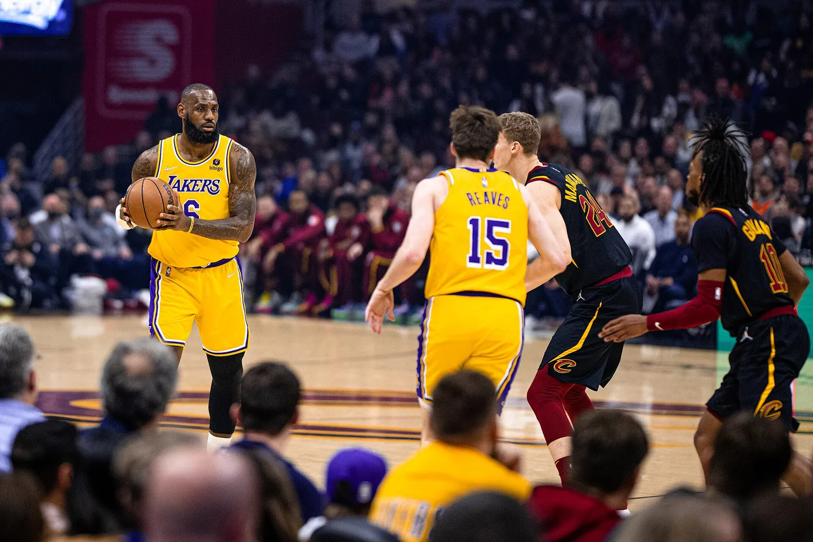 LeBron James on the court.