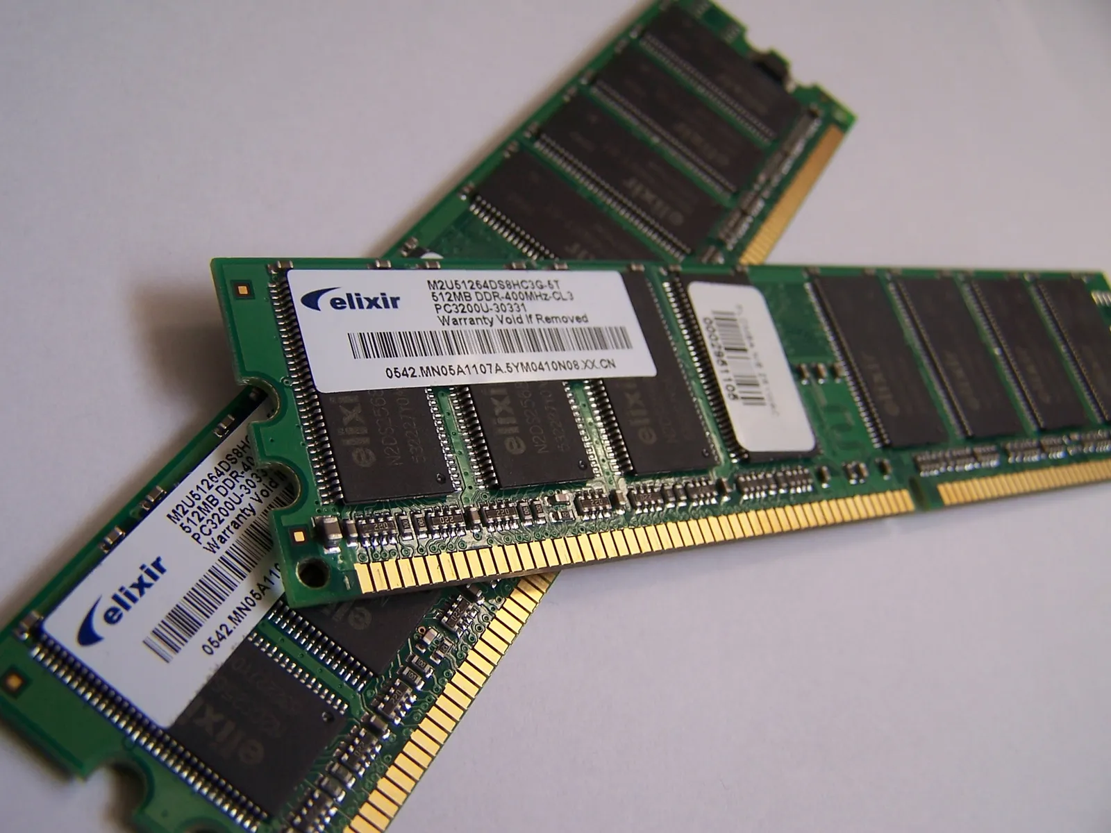 A DDR computer memory module.