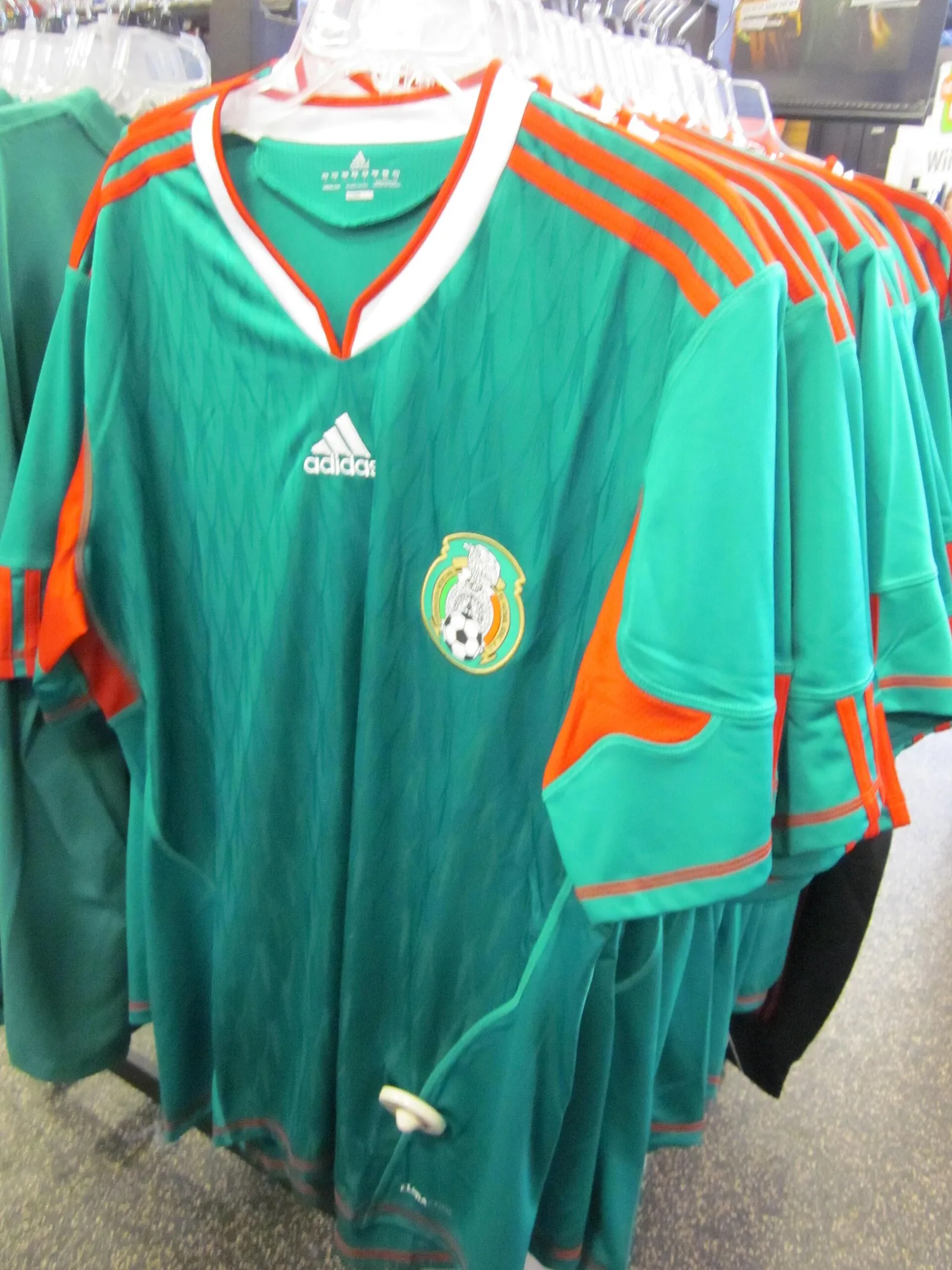 The green home jersey of Mexico's national soccer team.