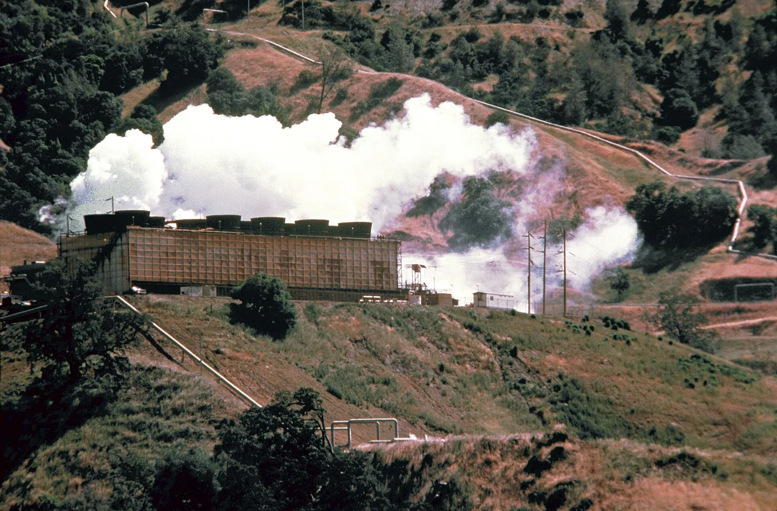 A geothermal power plant in the United States.