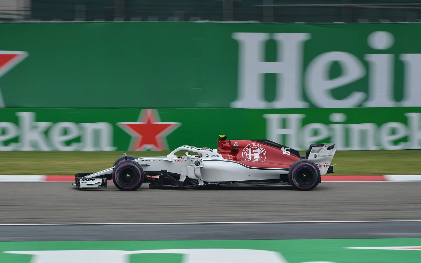 Charles Leclerc during a Formula 1 race in 2018.