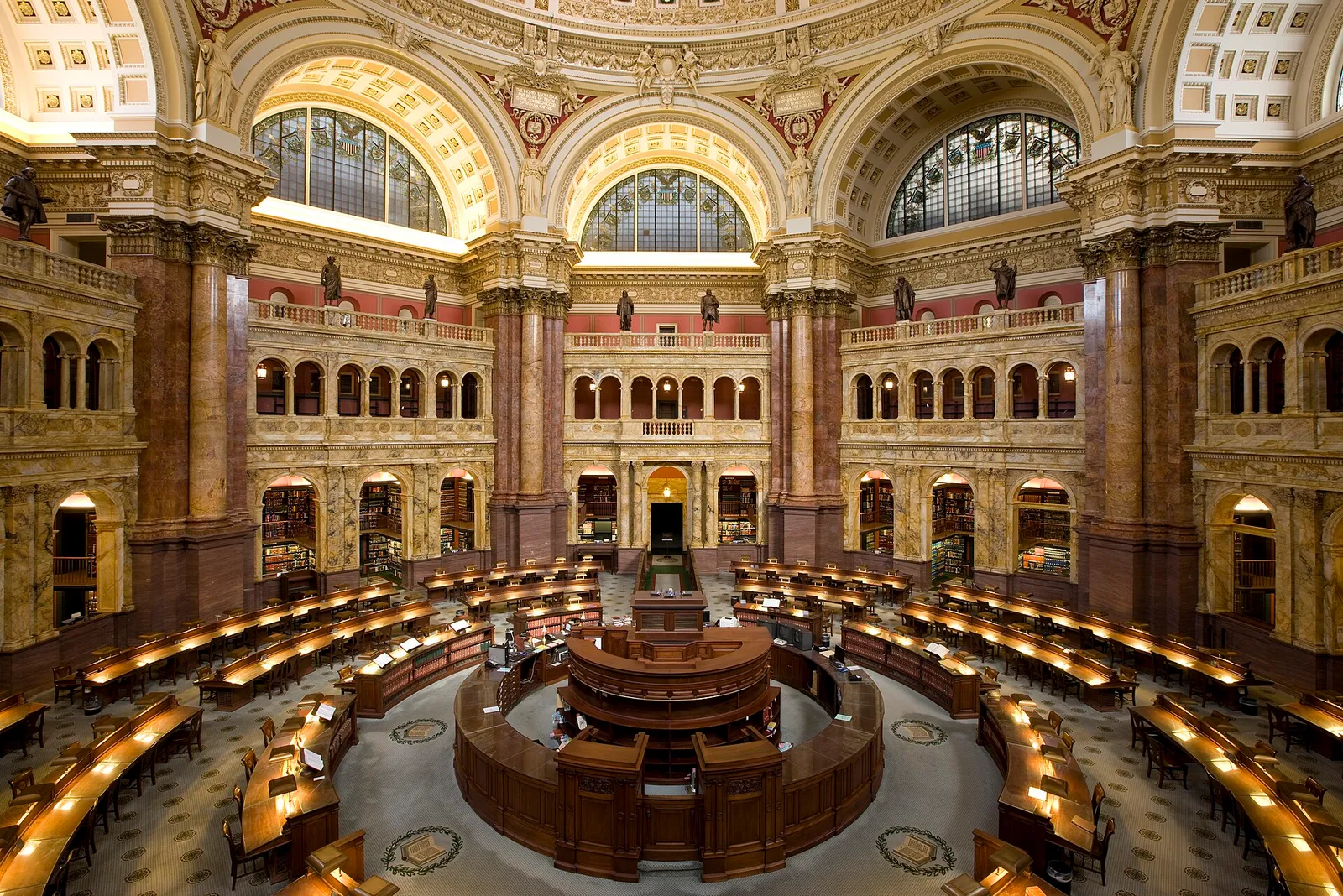 The main reading room of the Library of Congress in Washington.