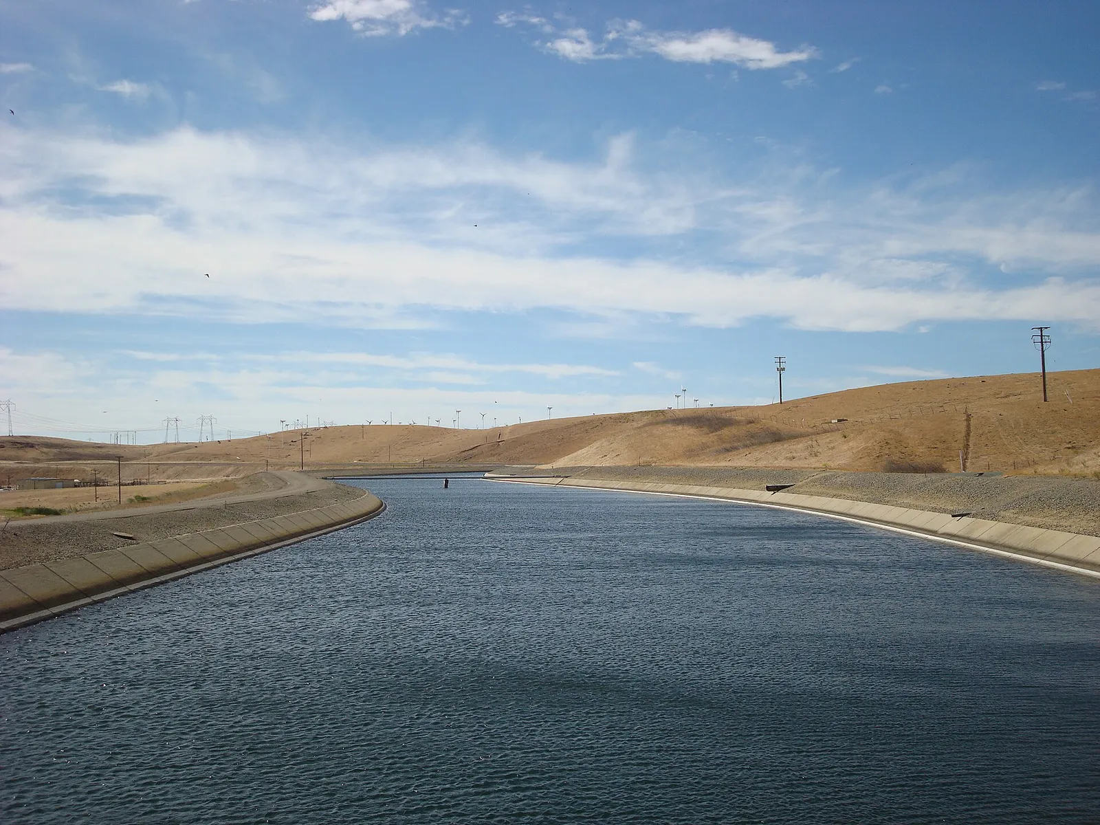 A California reservoir feeding the California Aqueduct.