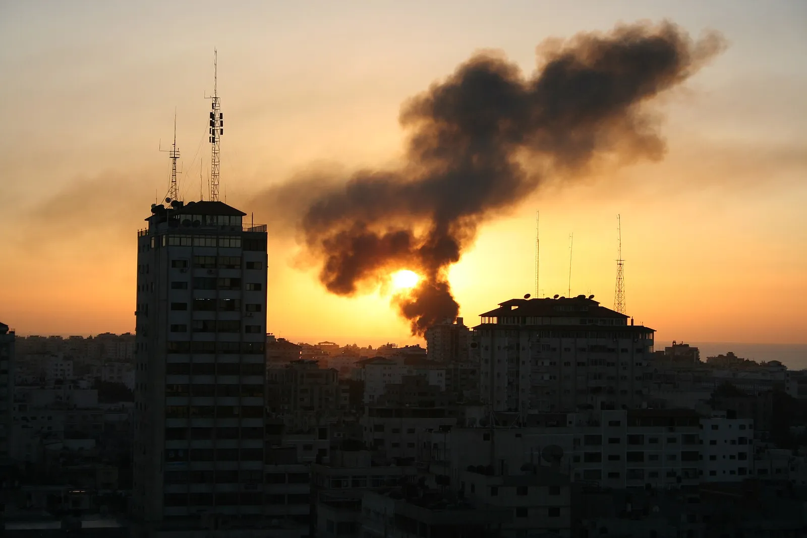 Smoke rises over Gaza