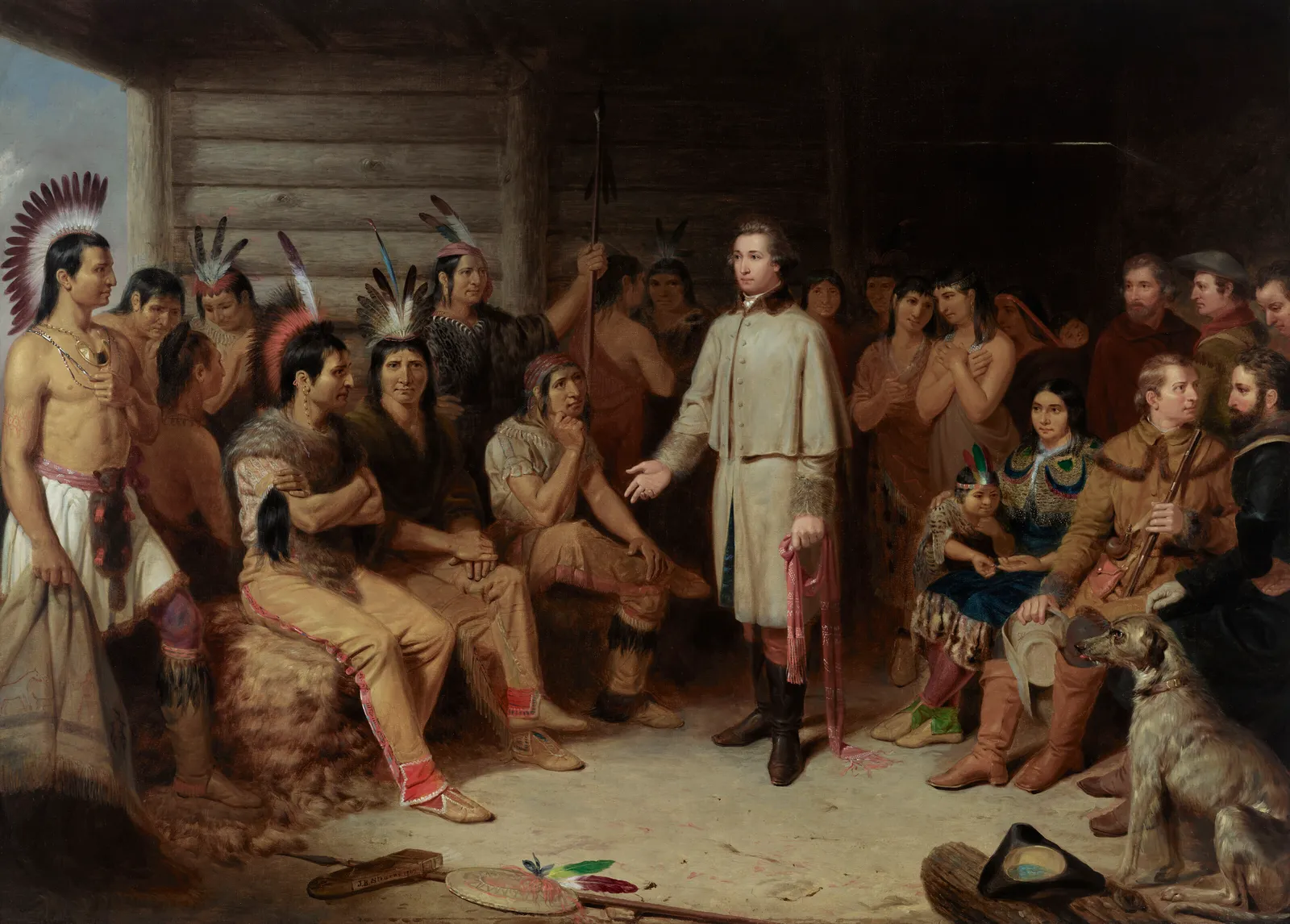 A 19th-century painting depicting George Washington during the French and Indian War era.