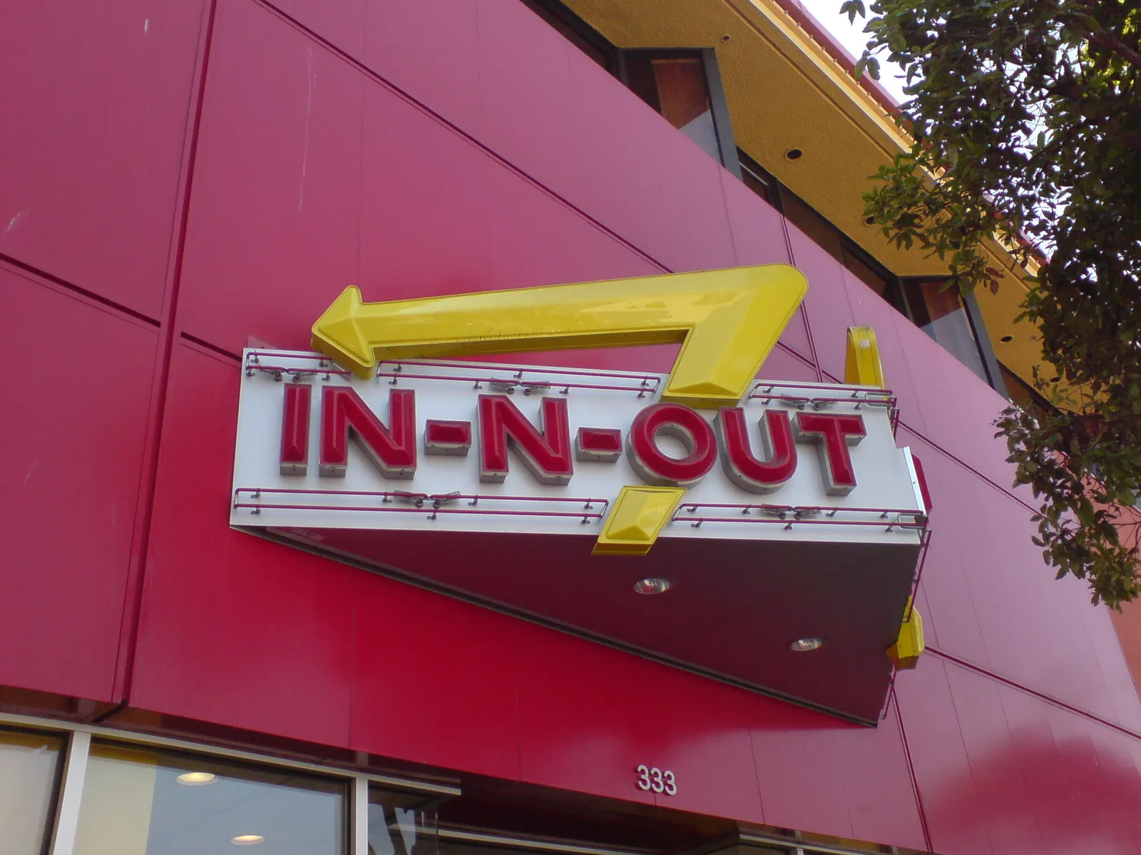 An In-N-Out Burger sign.