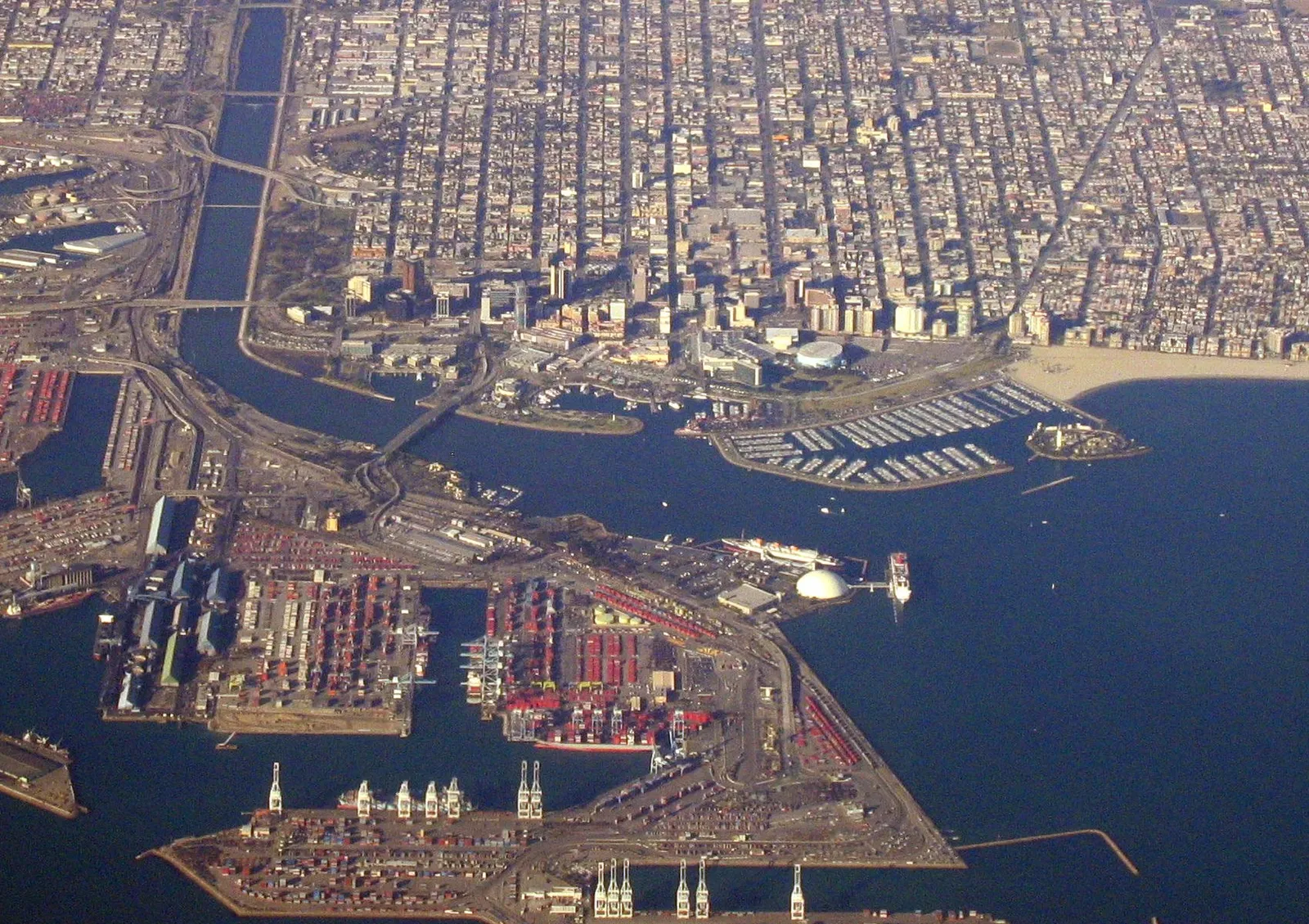 Long Beach harbor in California