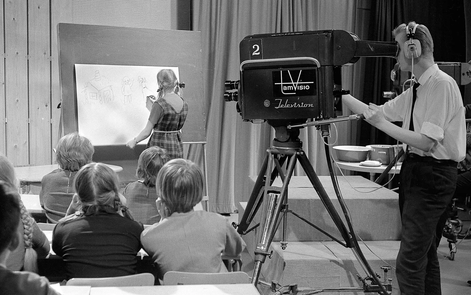 Cameras in a television studio