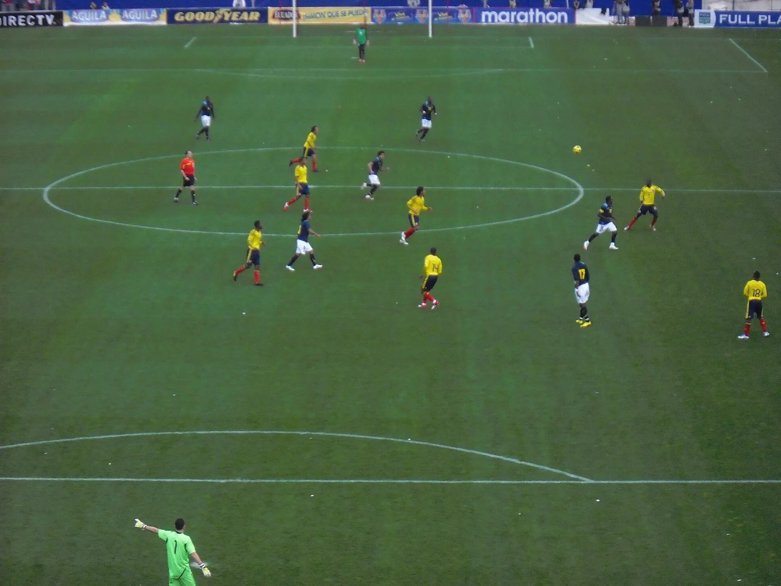Ecuador's national football team during an international match.