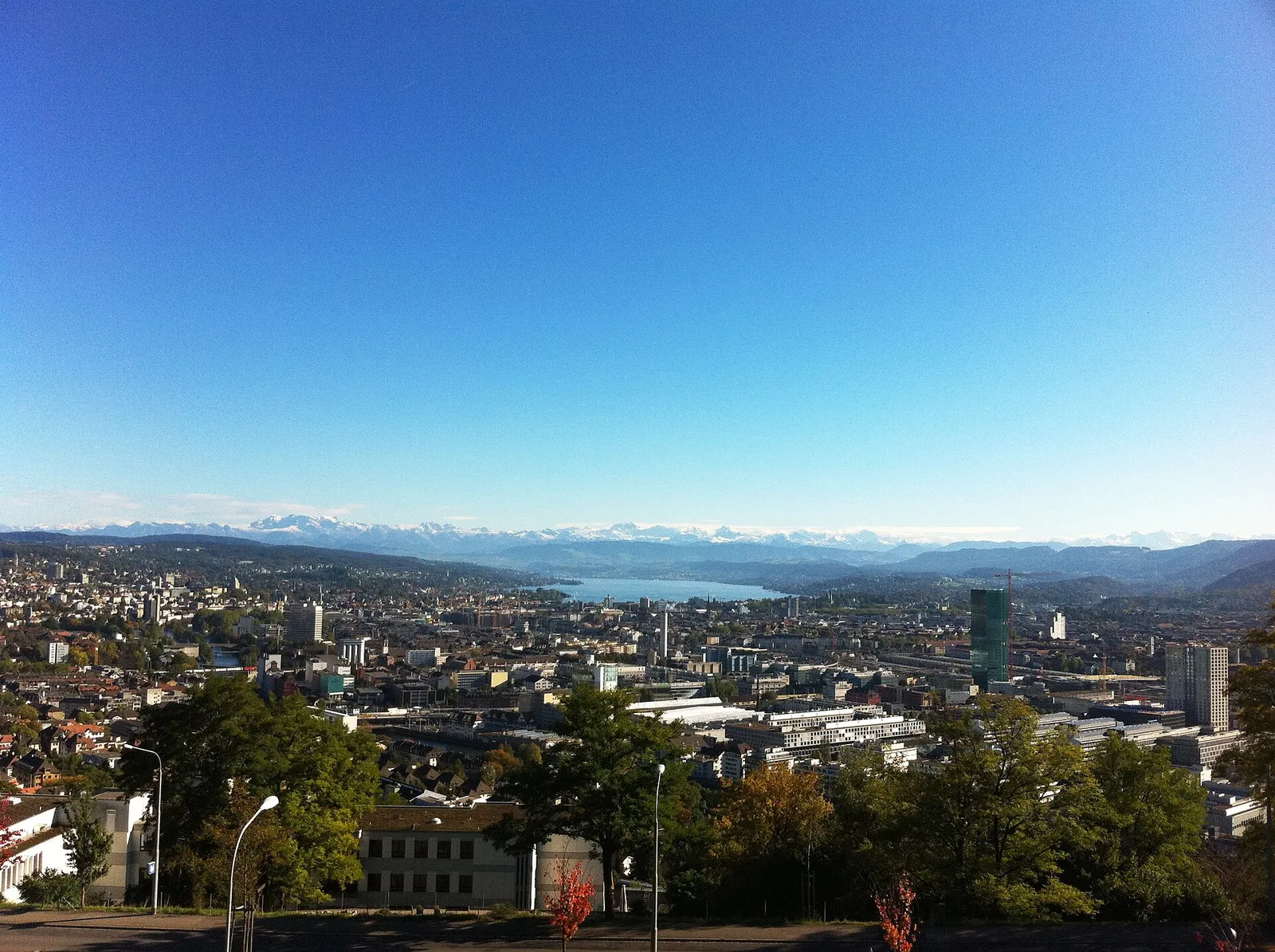 A view over Zurich and Lake Zurich, where Bruno Bischofberger's gallery was based.