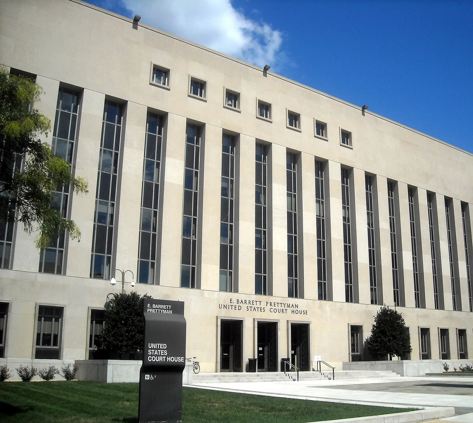 The E. Barrett Prettyman Federal Courthouse in Washington, home to the U.S. District Court for the District of Columbia.