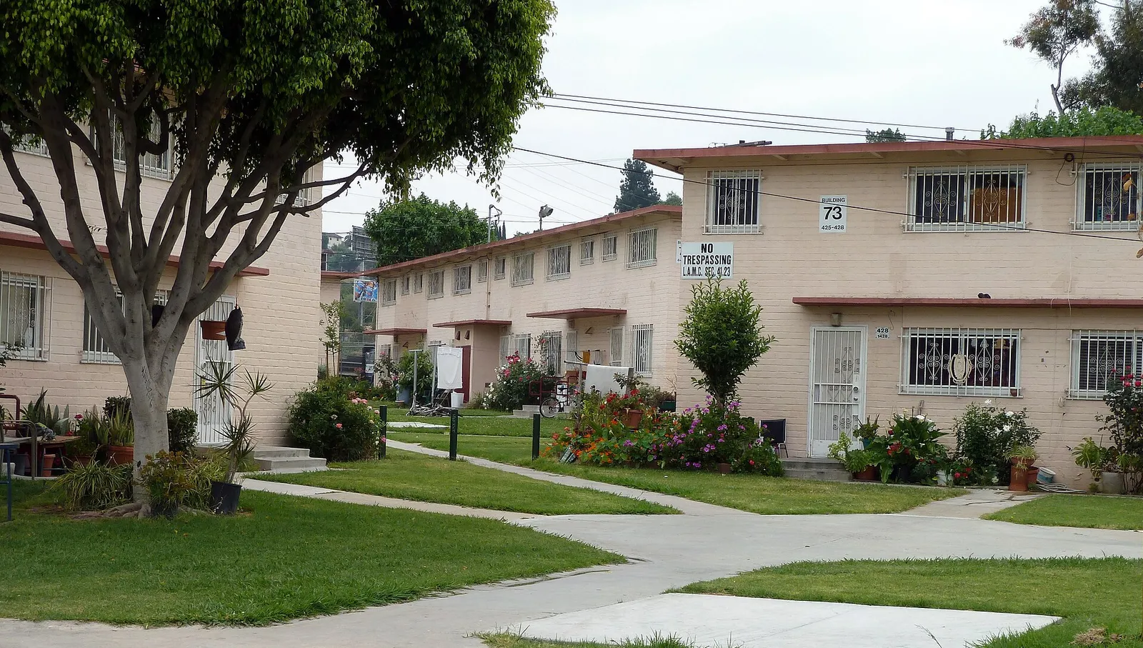 Housing at Ramona Gardens in Boyle Heights, on the Eastside of Los Angeles