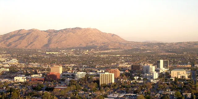 The downtown Riverside, California skyline