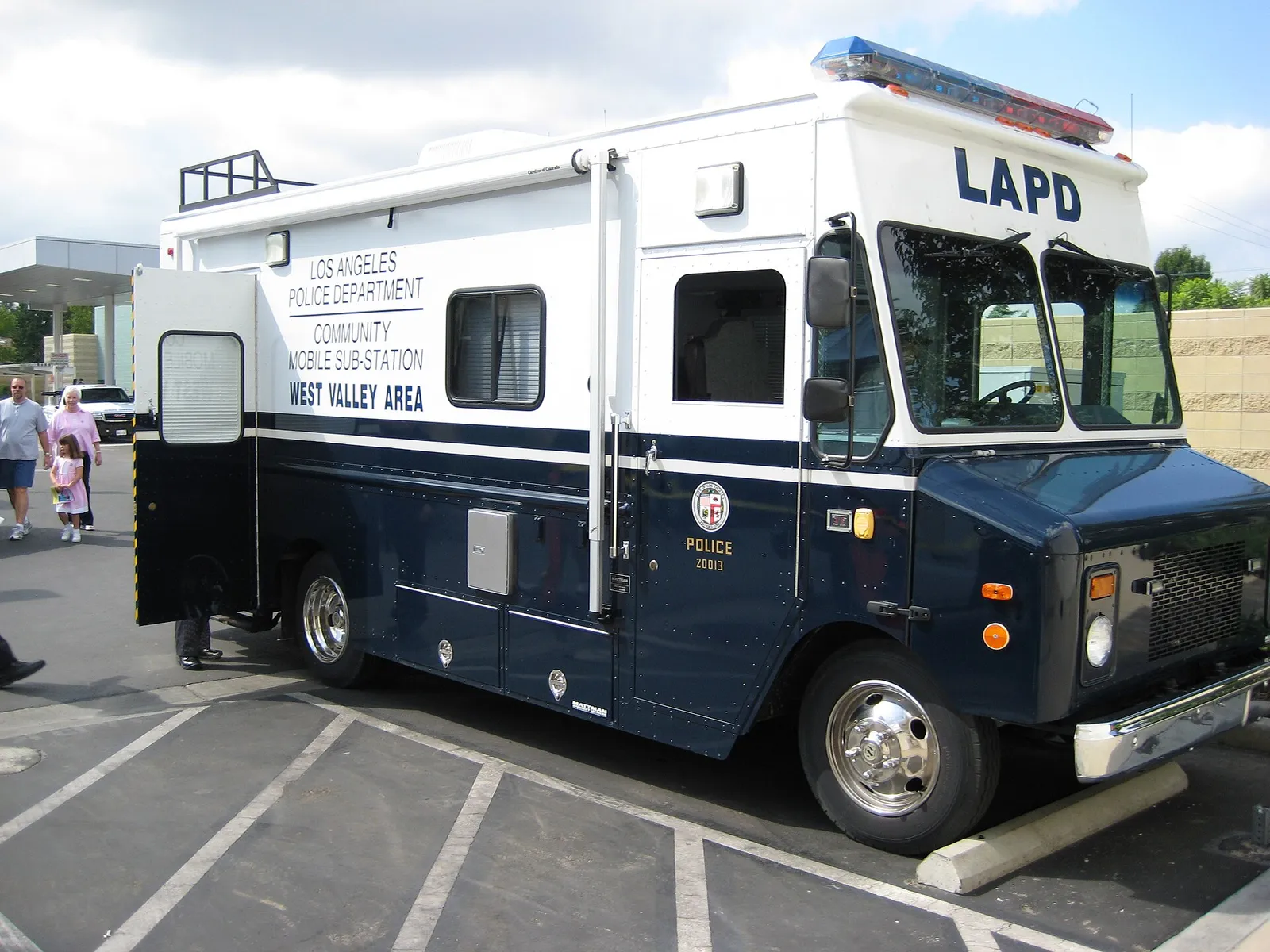 An LAPD vehicle parked at a West Valley station.