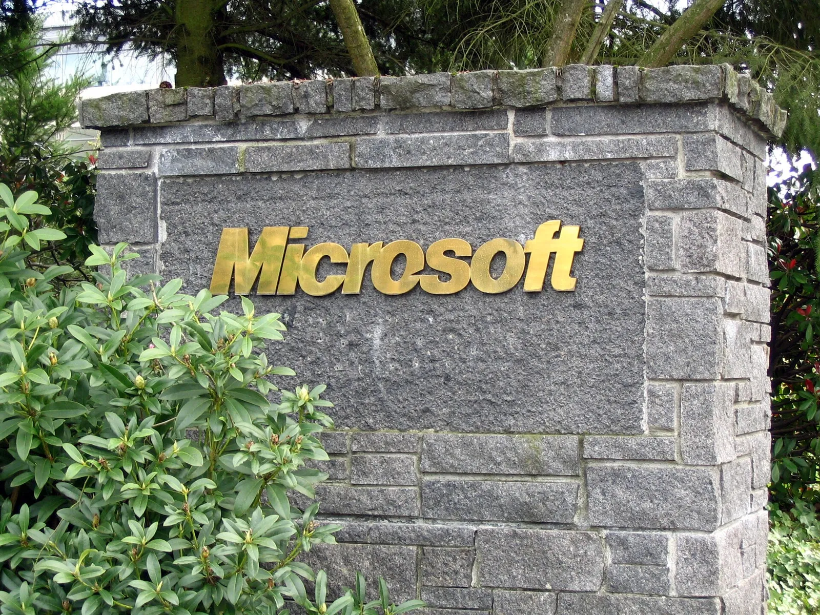 A Microsoft sign (file photo).