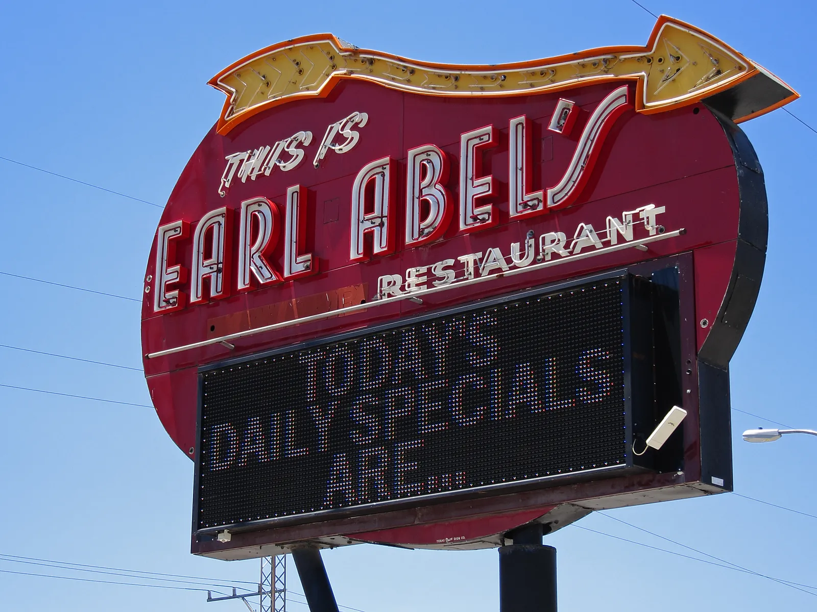 A vintage neon restaurant sign.