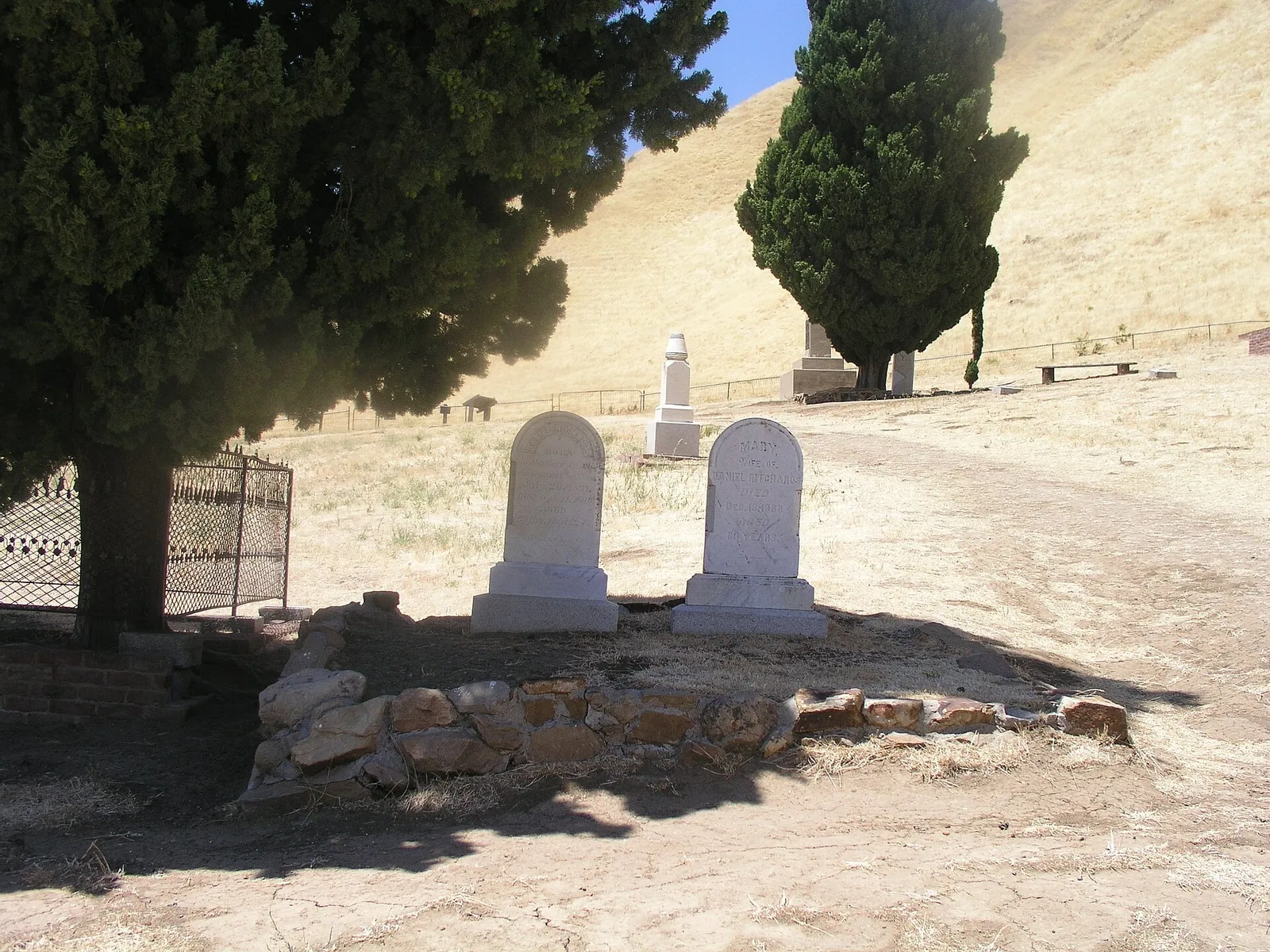 Headstones in a cemetery