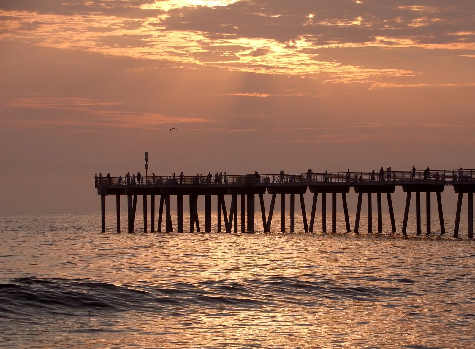 Surf and sunset at Hermosa Beach
