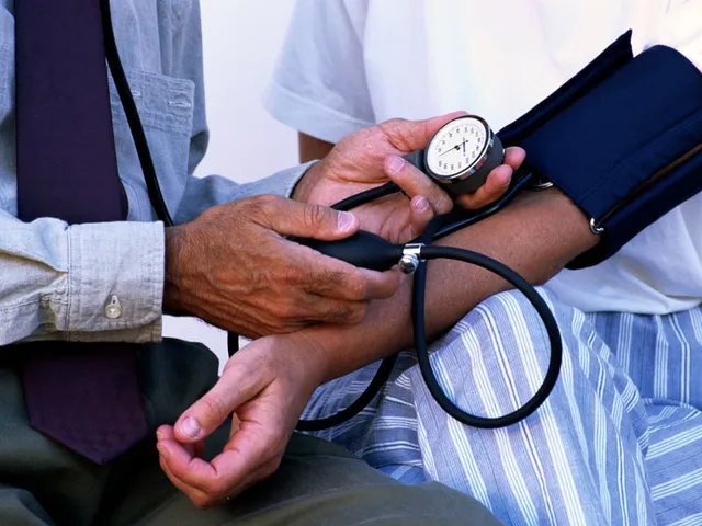 A blood-pressure measurement at a medical visit.