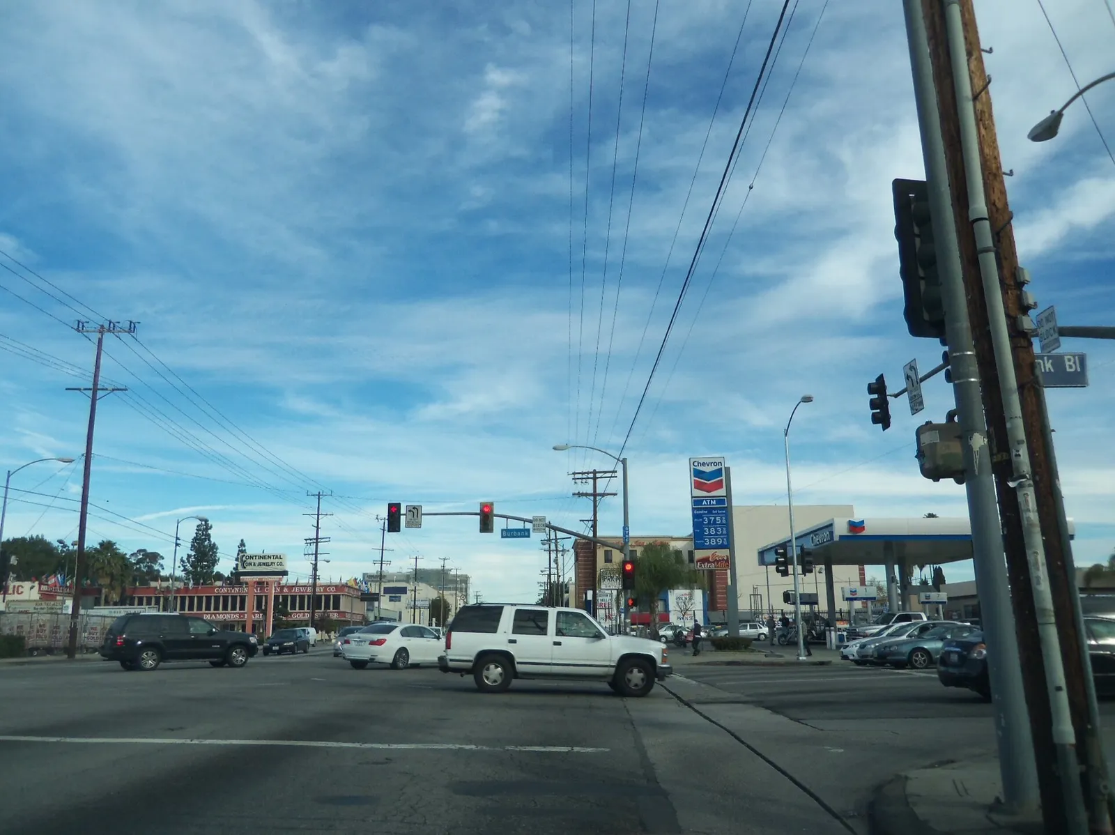 A Chevron gas station forecourt