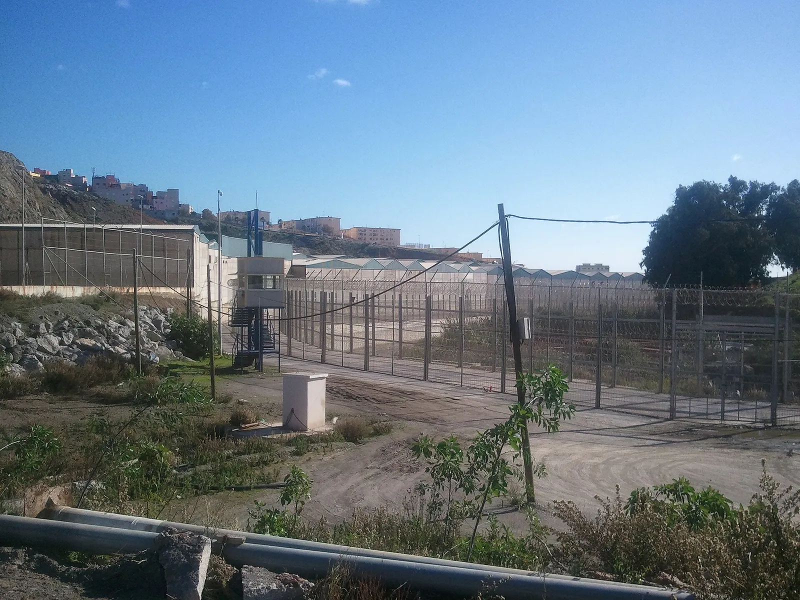 The border fence at Ceuta, the Spanish city on the North African coast