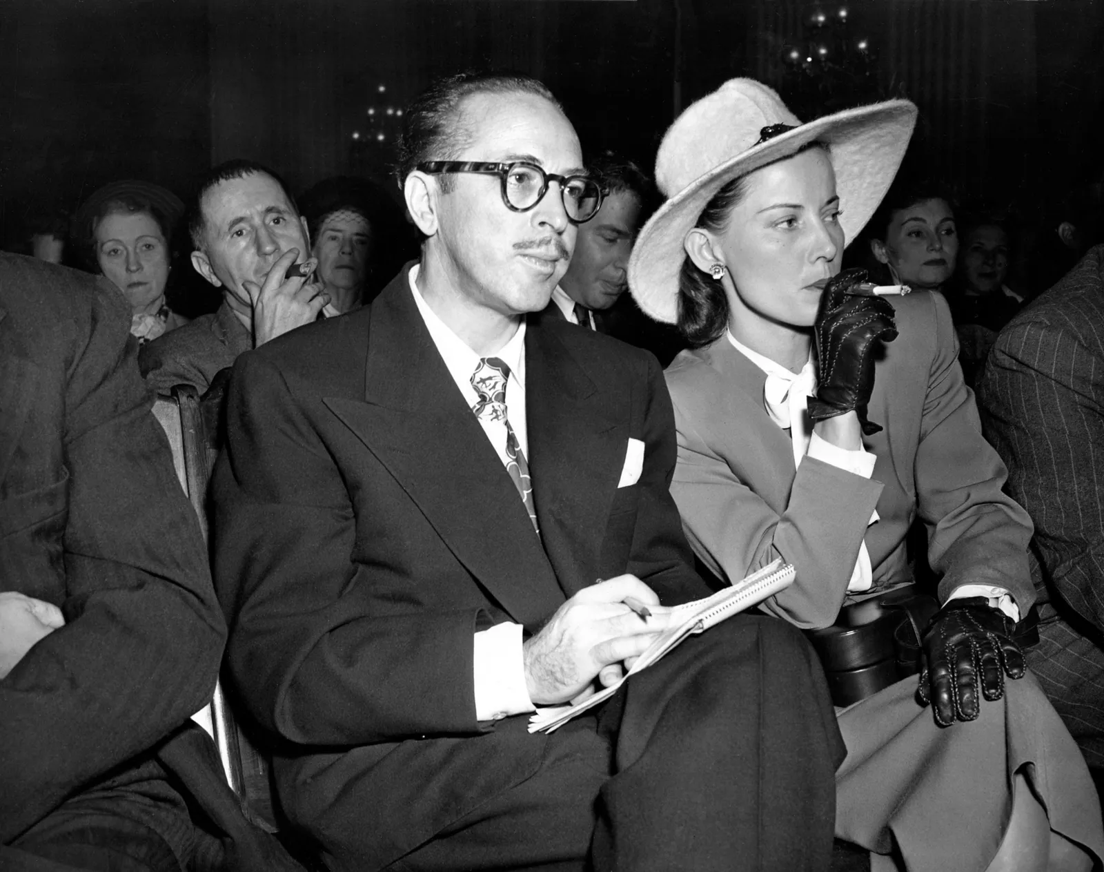 Dalton Trumbo with his wife Cleo at the 1947 House Un-American Activities Committee hearings