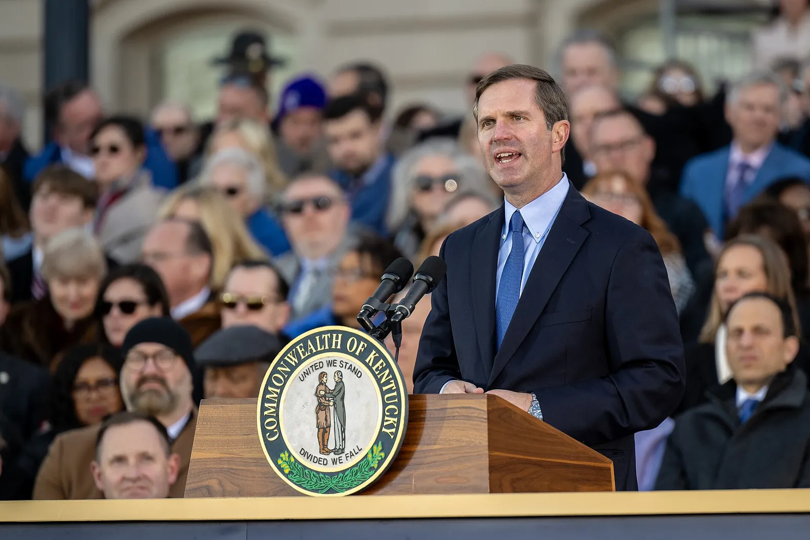 Kentucky Gov. Andy Beshear at his inauguration.