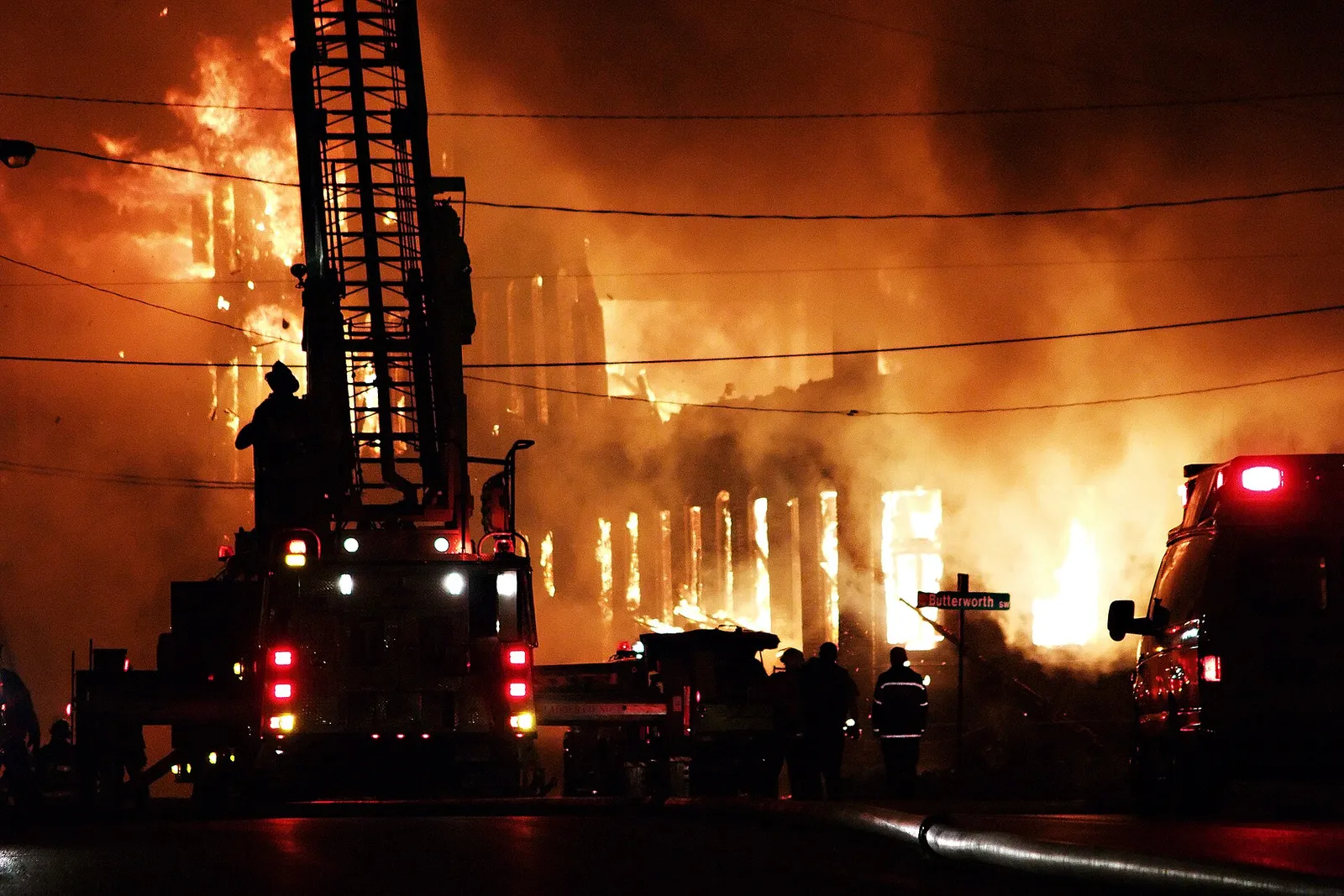 Firefighters battle a factory fire (file photo).
