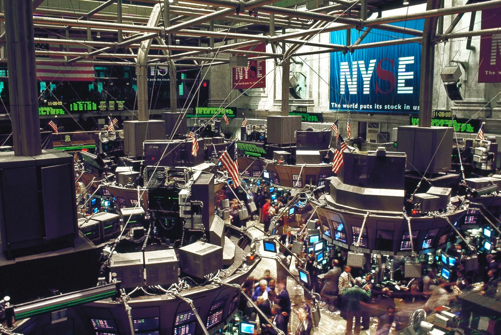 The trading floor of the New York Stock Exchange.